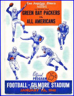 1/7 1940 Green Bay Packers vs All Americans football Program Pro bowl