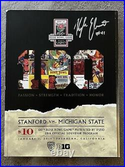 100th Rose Bowl Game Program 2014 Michigan State Kyler Elsworth Autograph