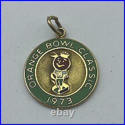10k 1973 Orange Bowl Enameled Charm 11/16 2.8g College Football Notre Dame