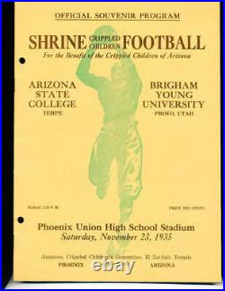11/23 1935 Rare ASU vs BYU Shrine Football bowl game program