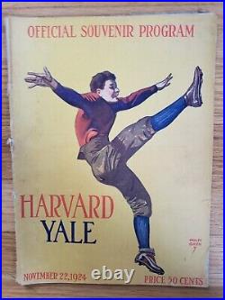 1924 Harvard vs. Yale College Football Game Program- Rare