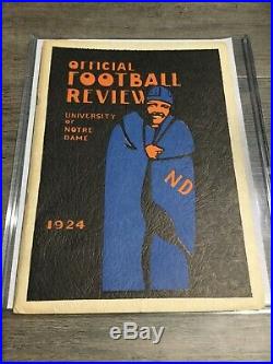 1924 Notre Dame Official Football Review Four Horsemen Not A Program Rose Bowl