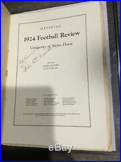 1924 Notre Dame Official Football Review Four Horsemen Not A Program Rose Bowl