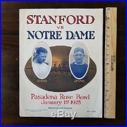 1925 Rose Bowl Football Program Notre Dame vs Stanford University