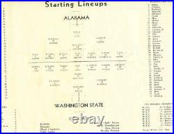 1931 Rose Bowl Football Program Alabama vs Washington State