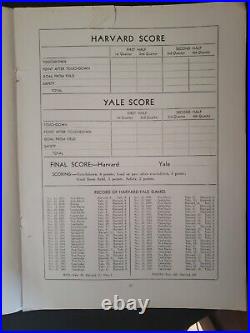 1934 Harvard vs. Yale College Football Game Program- Rare