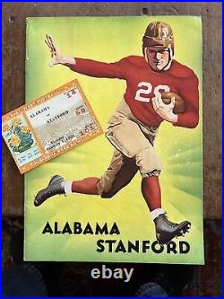 1935 Rose Bowl Alabama v Stanford football program/BEAR BRYANT/D. HUTSON/E. NEVERS