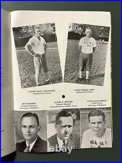 1935 Rose Bowl Alabama v Stanford football program/BEAR BRYANT/D. HUTSON/E. NEVERS