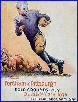 1936 Fordham-Pitt Football Program VINCE LOMBARDI Seven Blocks Of Granite