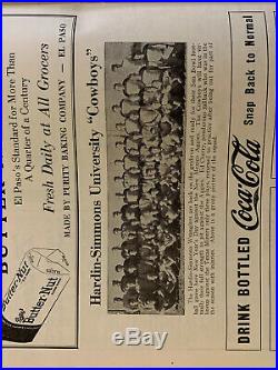 1936 INAUGURAL Sun bowl Hardin-Simmons vs New Mexico St. Aggies football program