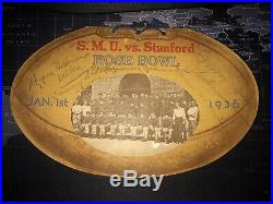 1936 ROSE BOWL TEAM SIGNED Photo Book & Menu AUTOGRAPH SMU STANFORD FOOTBALL