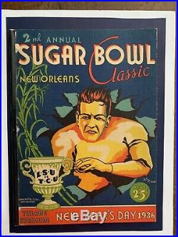 1936 Sugar Bowl L. S. U. Vs T. C. U. Football program/SAMMY BAUGH/GAYNELL TINSLEY
