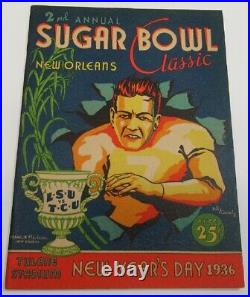 1936 Sugar Bowl Program 2nd Game LSU Tigers v TCU Horned Frogs Ex/MT Very Nice