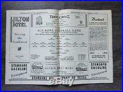 1936 Sun Bowl college football game program New Mexico State Hardin-Simmons