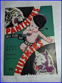 1937 Pittsburgh Panthers PITT VS WASHINGTON HUSKIES ROSE BOWL Football Program