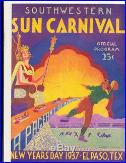 1937 Sun Bowl Carnival Football program Hardin Simmons vs Texas Mines