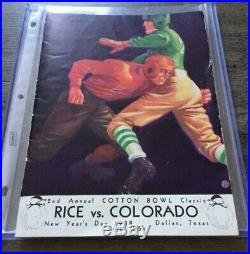 1938 Colorado Rice Cotton Bowl Football Game Program Second Cotton Bowl Ever