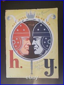 1938 Harvard vs. Yale College Football Game Program- Rare Signed by Red Friesell