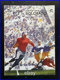 1938 Rice vs Colorado 2nd Annual Cotton Bowl Football Program (withWhizzer White)