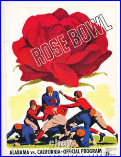 1938 Rose Bowl Football Program Alabama vs California