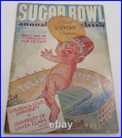 1938 Sugar Bowl Program LSU Tigers v Santa Clara VG/Ex Very Rare 68555