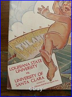 1938 Sugar Bowl Program LSU Tigers vs Santa Clara Great Condition