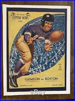 1940 Cotton Bowl Clemson vs Boston College Football Program Frank Leahy