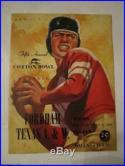 1941 Cotton Bowl Classic Football Program A & M Vs Fordham Dallas Lot B