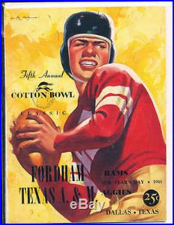 1941 Cotton Bowl Football Program Fordham vs Texas A&M