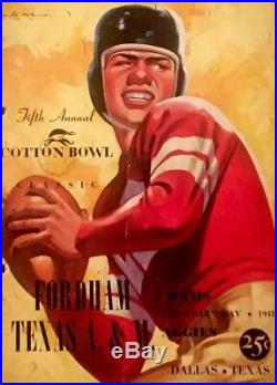 1941 Fordham Cotton Bowl Football Program. Texas A&M