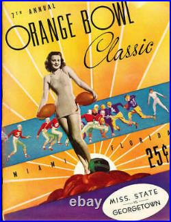 1941 Orange Bowl Football Program mississippi State vs Georgetown