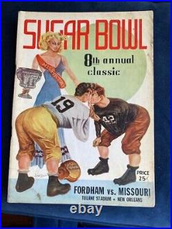 1942 8th Annual Sugar Bowl Fordham Vs Missouri Vintage Football Program