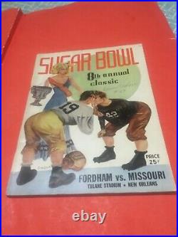 1942 Fordham VS Missouri Sugar Bowl Football Program, SIGNED by EDMOND SHEDLOSKY