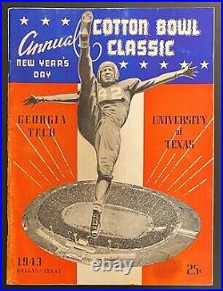 1943 Georgia Tech vs Texas Longhorns Cotton Bowl Program-Bobby Dodd