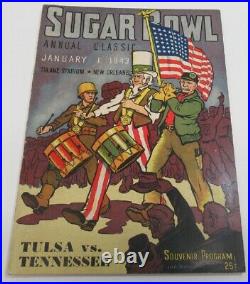 1943 Sugar Bowl Program Tulsa v Tennesse Vols Ex/MT+ 68560