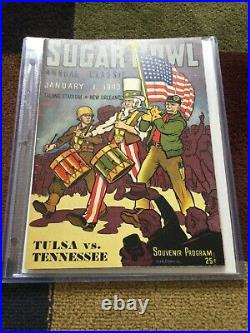 1943 Tennessee Tulsa Sugar Bowl College Football Game Program Volunteers