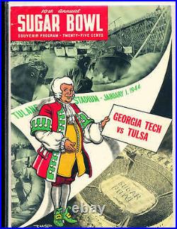 1944 Sugar bowl Football Program Georgia Tech vs Tulsa