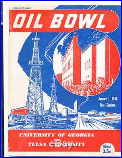 1946 1/1 Oil Bowl Football Game Program Georgia vs Tulsa Rice Stadium