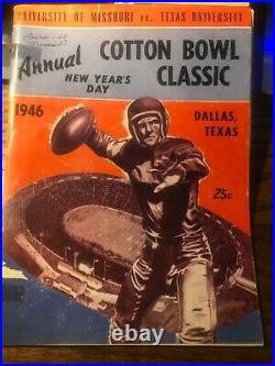 1946 Cotton Bowl Program Texas Longhorns v Missouri Mizzou Bobby Layne VG/Ex