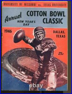 1946 Cotton Bowl Program Texas Longhorns v Missouri Tigers 1/1 Bobby Layne Ex