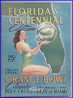 1946 Orange Bowl College Football Program, Holy Cross v Miami Hurricanes EX