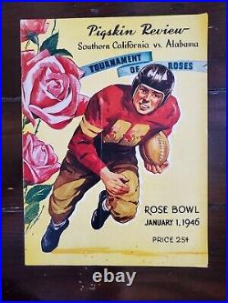 1946 Rose Bowl Football Program USC vs Alabama