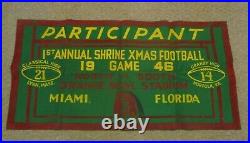 1946 Shrine Xmas Football Banner Orange Bowl Classical Hs Granby Hs Norfolk Va