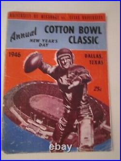 1946 University Of Texas Vs Missouri College Football Program Cotton Bowl Bn-19