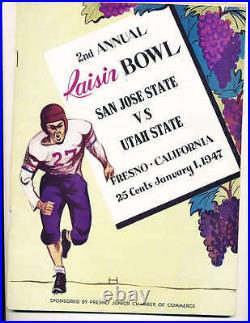1947 1/1 Raisin bowl football program San Jose state vs Utah State