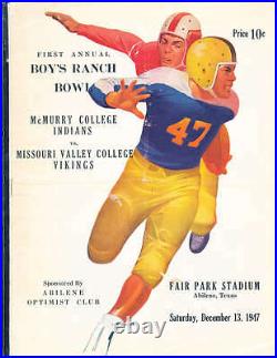 1947 12/13 Boy's Ranch Bowl Football Program McMurry vs Missouri Valley college