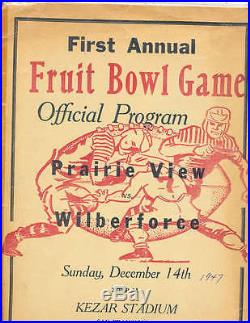 1947 12/14 Prairie View vs Wilberforce Fruit Bowl Football Game program