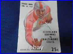 1947 Aaf Football Program Cleveland Browns Baltimore Colts Very Rare Rubber Bowl