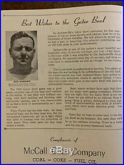 1947 Gator Bowl OKLAHOMA vs NORTH CAROLINA ST. Football program/DARRELL ROYAL