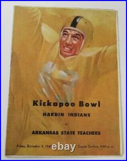 1947 Kickapoo Bowl Program Hardin v Arkansas State Very Rare Wichita Falls 68913